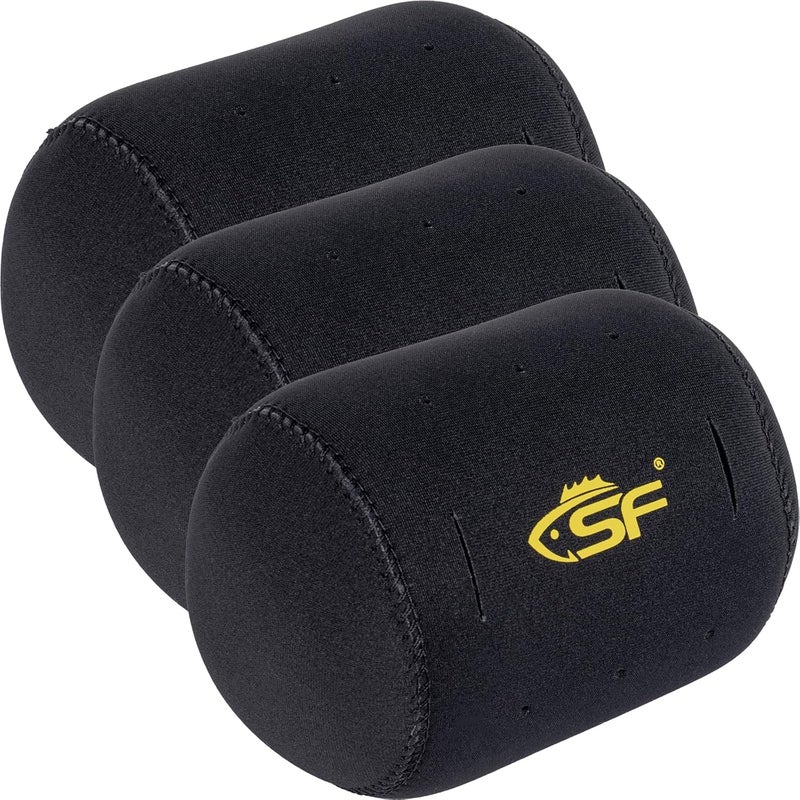 sf. Neoprene Conventional Reel Covers Round Reel Case Protective Cover Shield Pouch, XXS/XS/S/M/L/XL/XXL Size, Black - Image 1